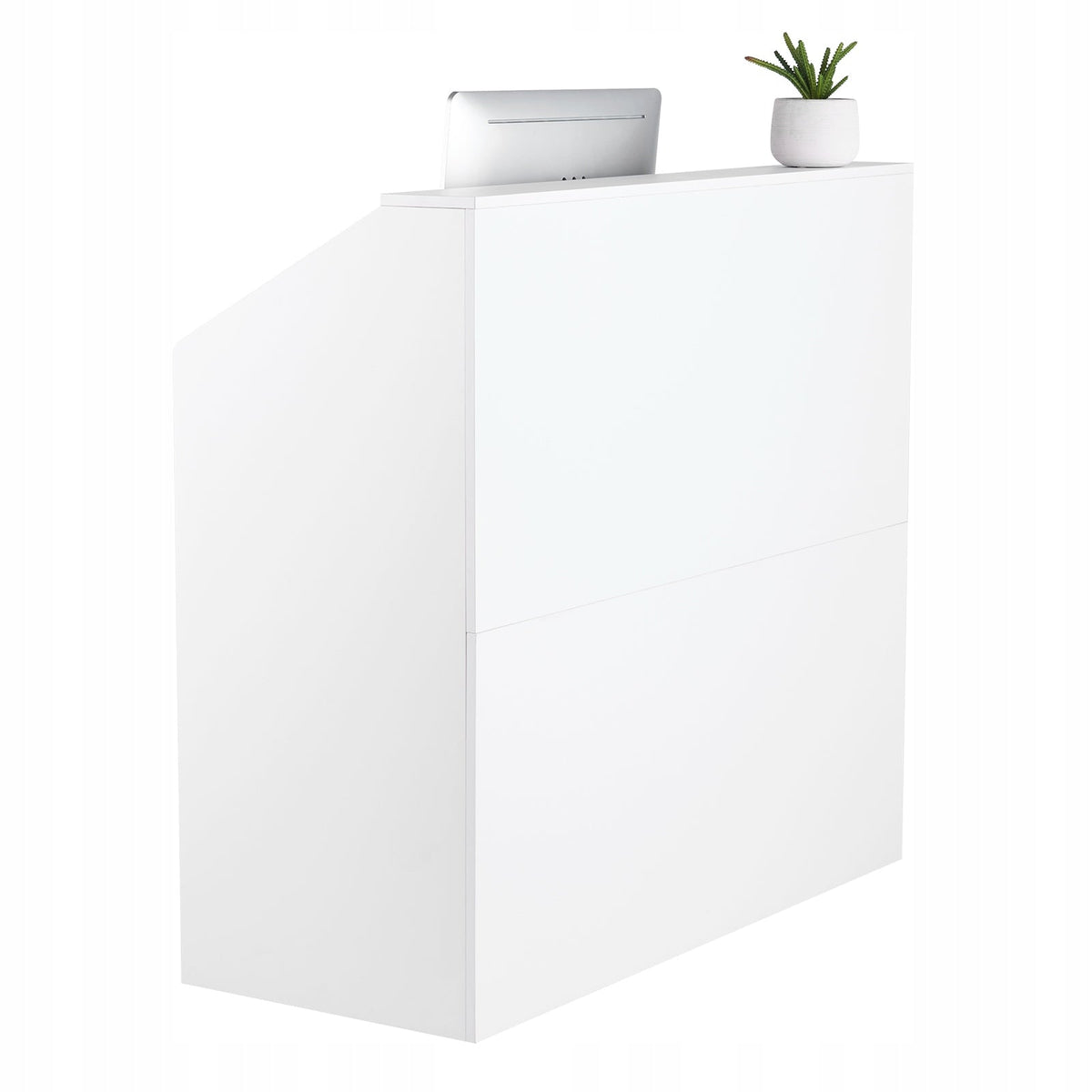 VEVOR PROFESSIONAL RECEPTION DESK WHITE MDF CASH WRAP COUNTER 118X50X111 CM