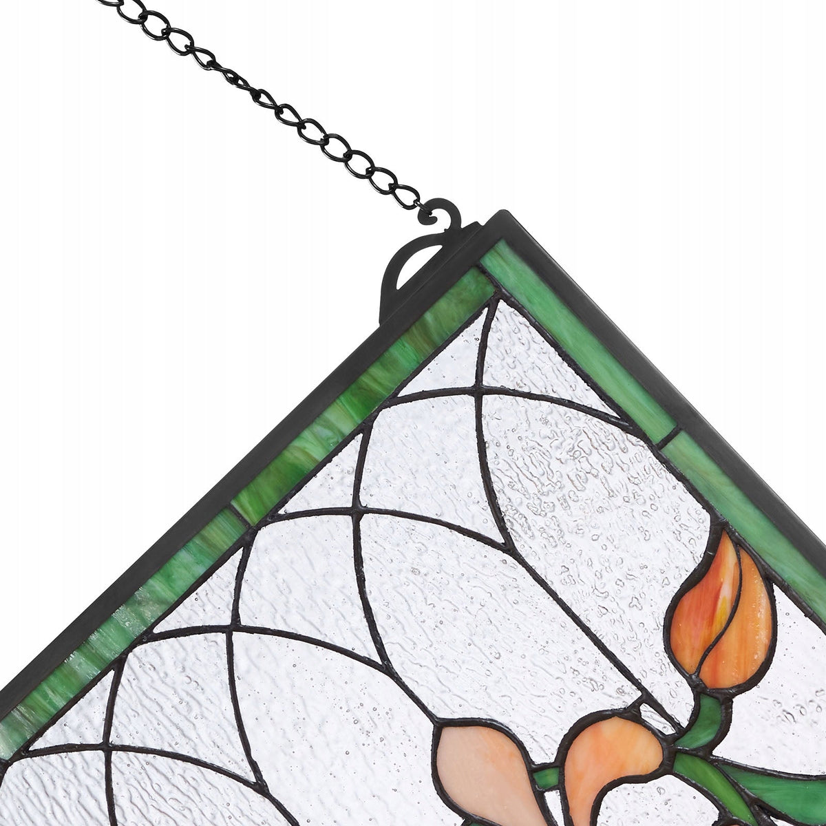 VEVOR Stained Glass Panel 810x433 MM Hanging Glass with Chain Sturdy Decor