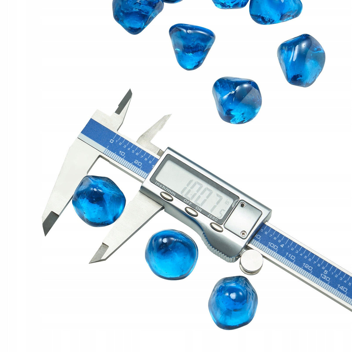 VEVOR FIRE PIT GLASS 9 KG GLASS ROCKS SEA BLUE 25.4 MM