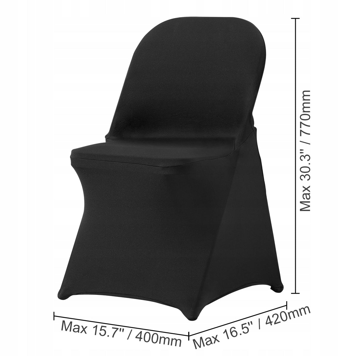 VEVOR 50 PCS FOLDING CHAIR COVERS ELASTIC SPANDEX BLACK