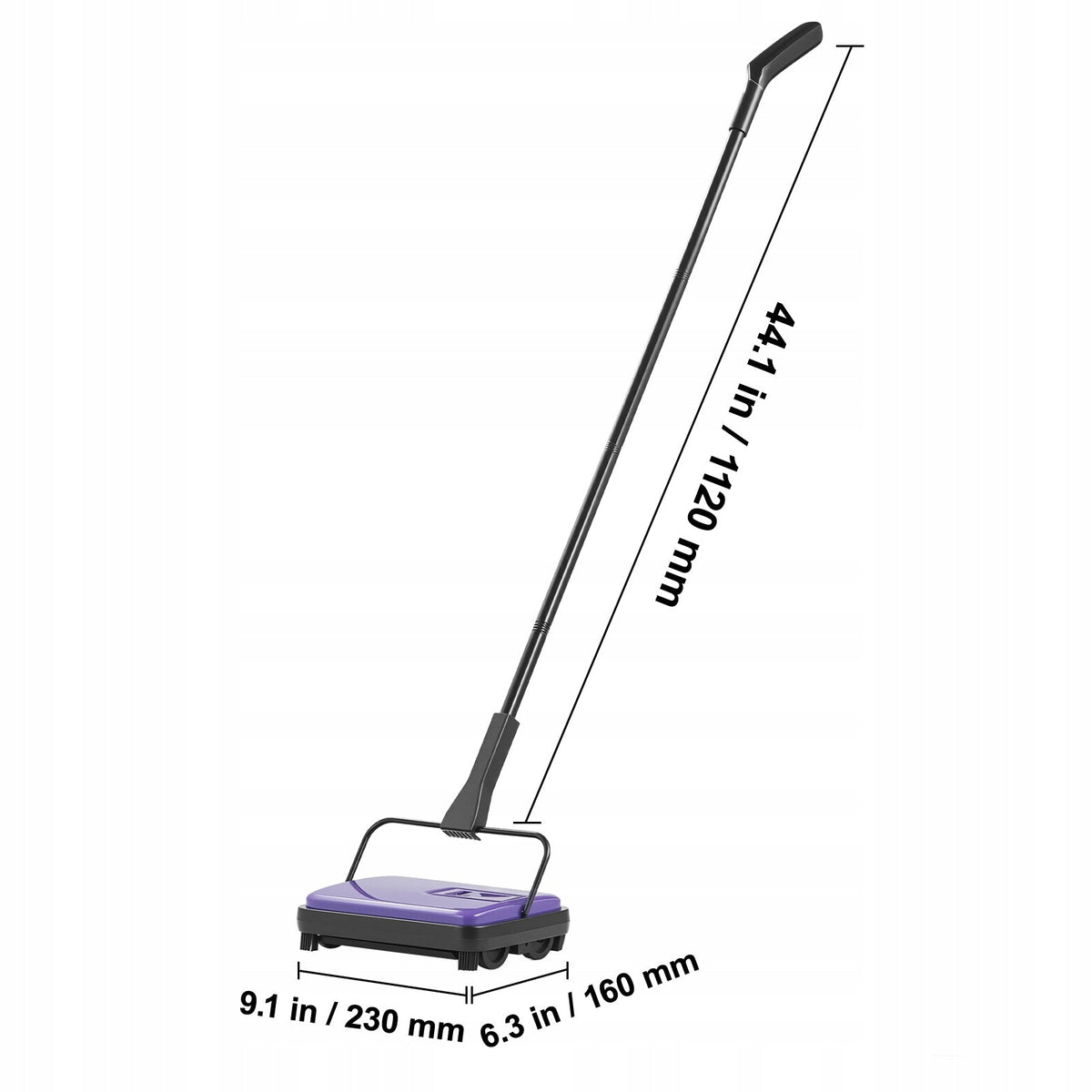 VEVOR MANUAL CARPET SWEEPER WITH 300ML CONTAINER 180 DEGREES