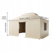VEVOR WINTER GAZEBO COVER 3.66X4.87M TWO-TIER WATERPROOF BEIGE