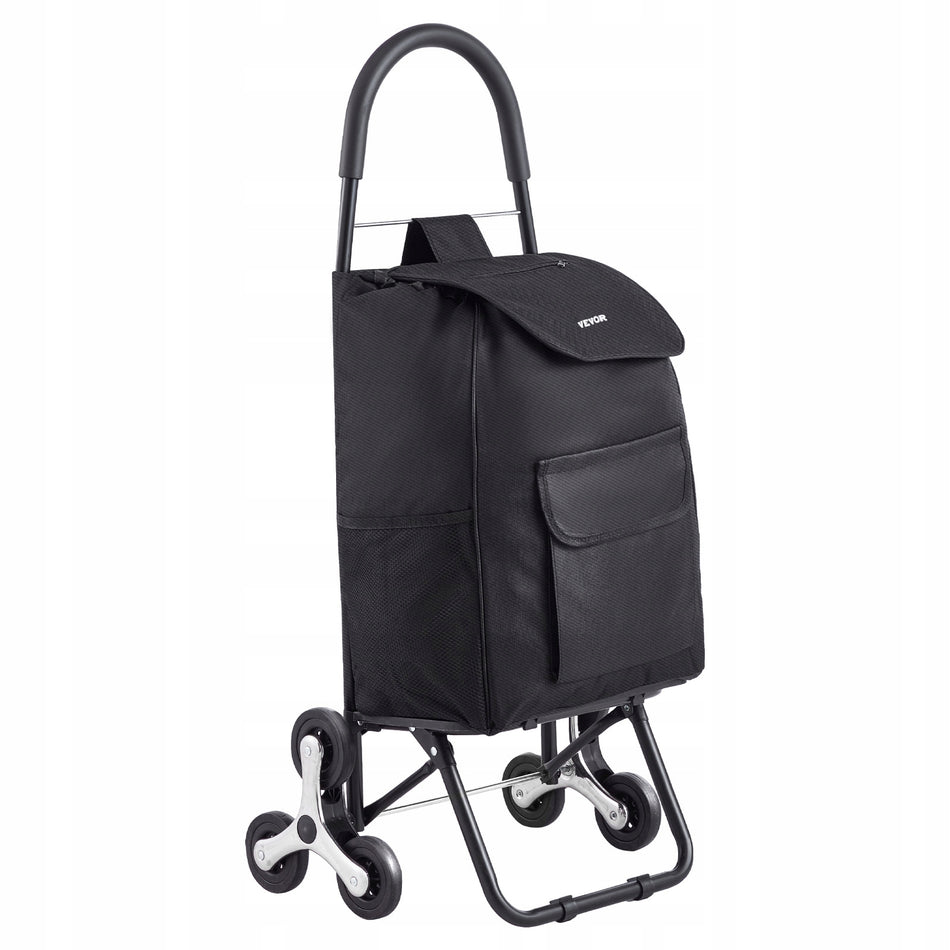 VEVOR PROFESSIONAL FOLDABLE STAIR CLIMBER TROLLEY 36L 6 WHEELS 450X350X965 MM BLACK