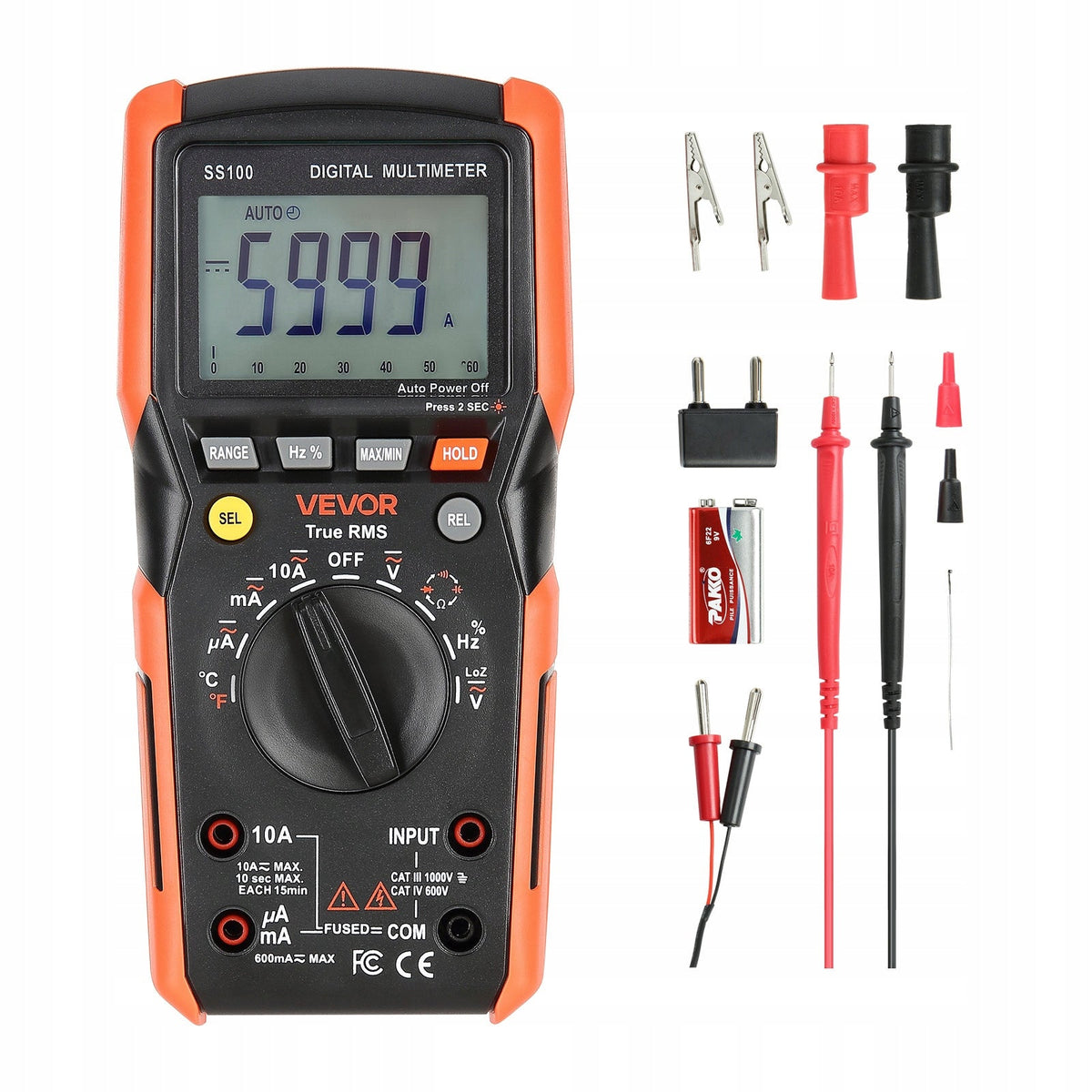 VEVOR DIGITAL TRMS 6000 AC DC CLAMP METER