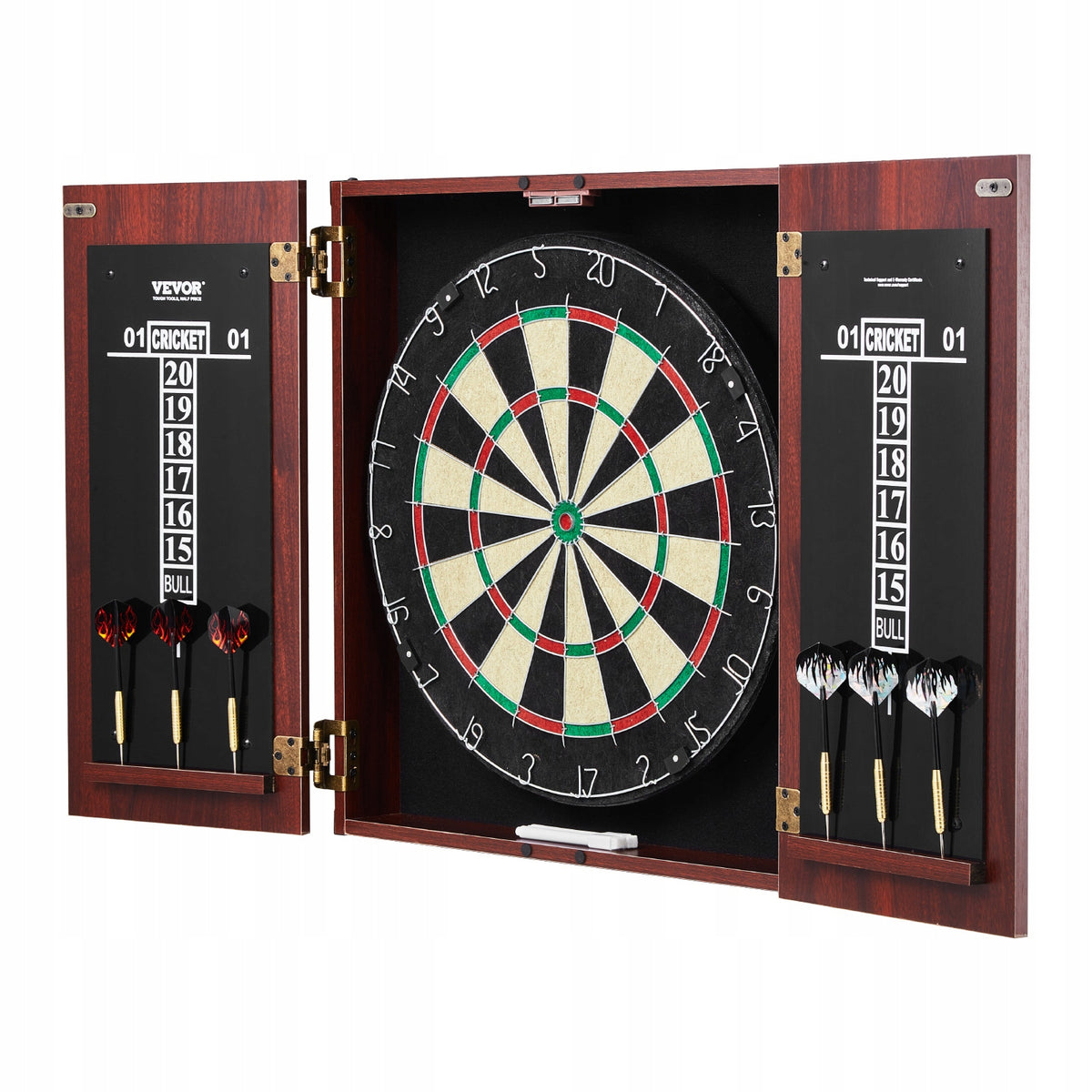 VEVOR 18-INCH PREMIUM DARTBOARD AND CABINET SET WITH ACCESSORIES