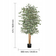 VEVOR ARTIFICIAL FICUS TREE 180CM GREEN IN BLACK POT STRONG