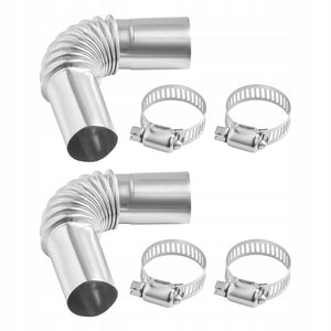 VEVOR 25MM ELBOW EXHAUST PIPE CONNECTOR 2 PCS STAINLESS STEEL STRONG