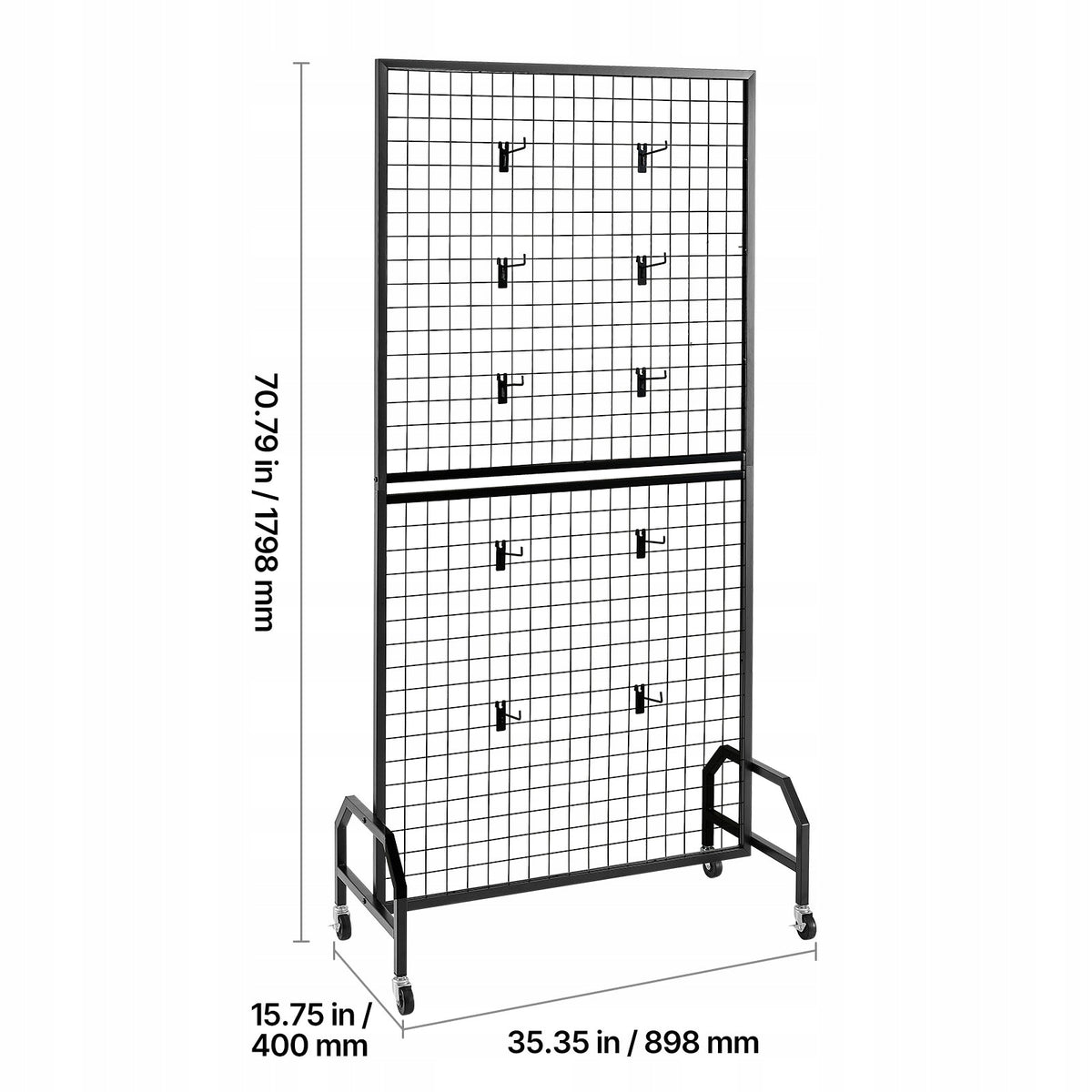 PREMIUM VEVOR GRID WALL PANELS 2 PCS 898X1798MM STAND WITH WHEELS