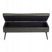 VEVOR OTTOMAN BENCH FAUX LEATHER WITH STORAGE 400X1200X450 MM STRONG GREEN