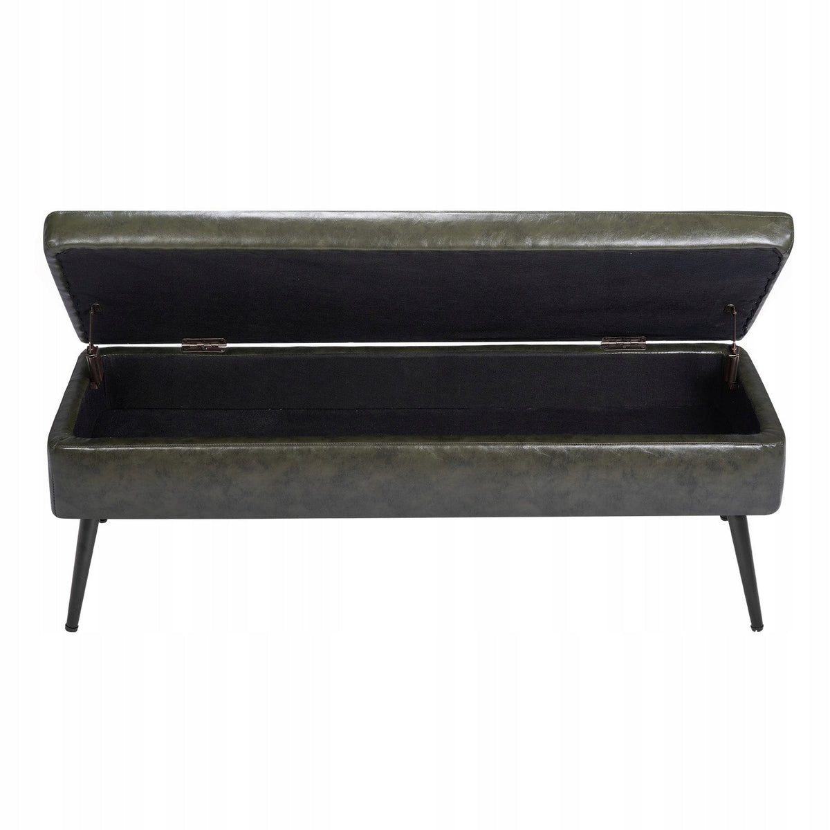 VEVOR OTTOMAN BENCH FAUX LEATHER WITH STORAGE 400X1200X450 MM STRONG GREEN
