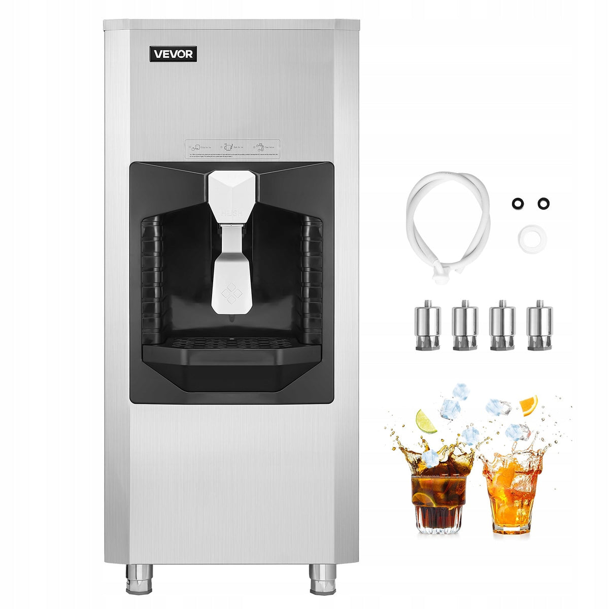 VEVOR PROFESSIONAL ICE DISPENSER 80 KG 9 KG MIN WITH CRUSHER STEEL