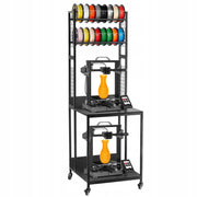 VEVOR MOBILE 4-TIER FILAMENT RACK BLACK STRONG STEEL