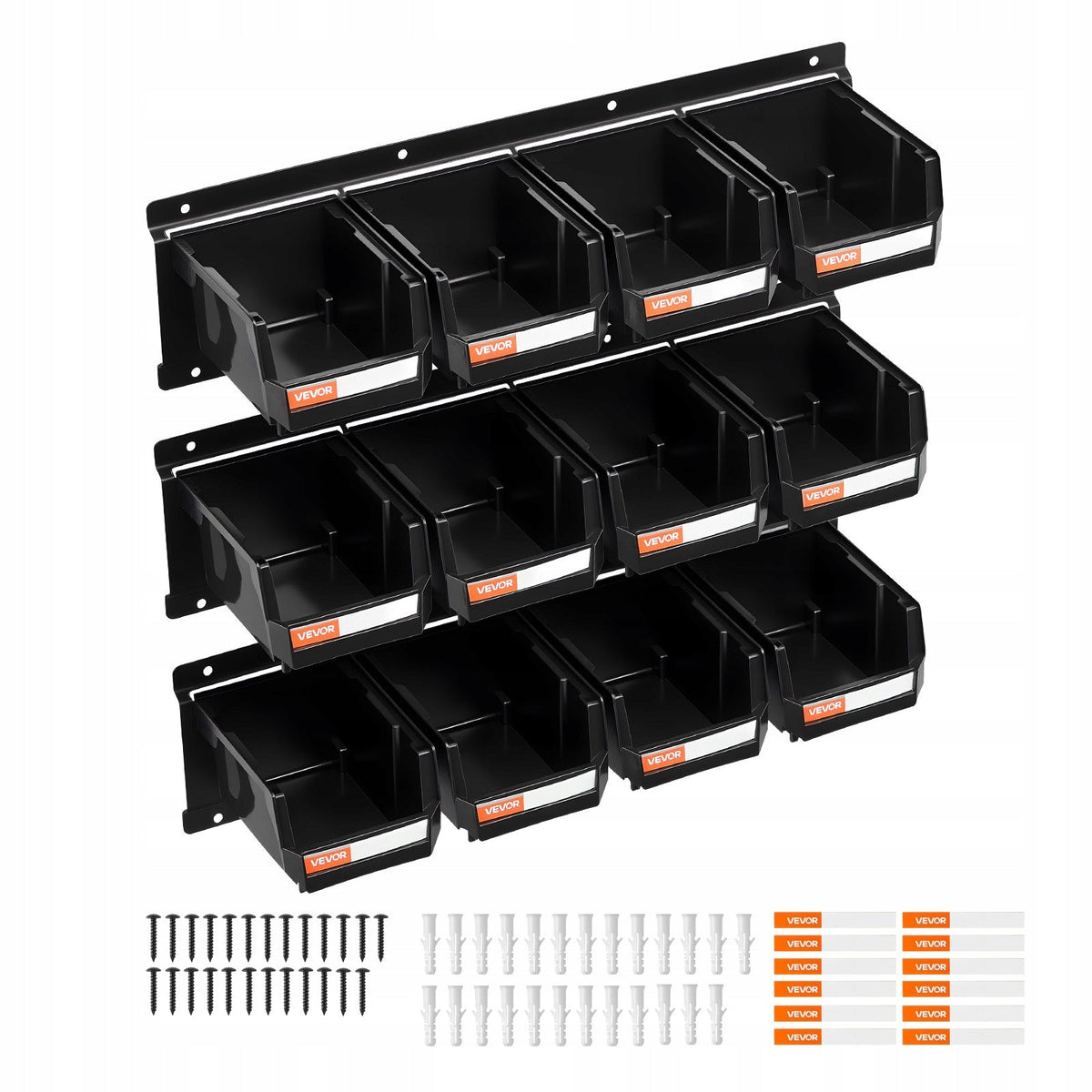 VEVOR HEAVY DUTY STACKABLE WALL BINS 12 PCS 137X105X75 MM