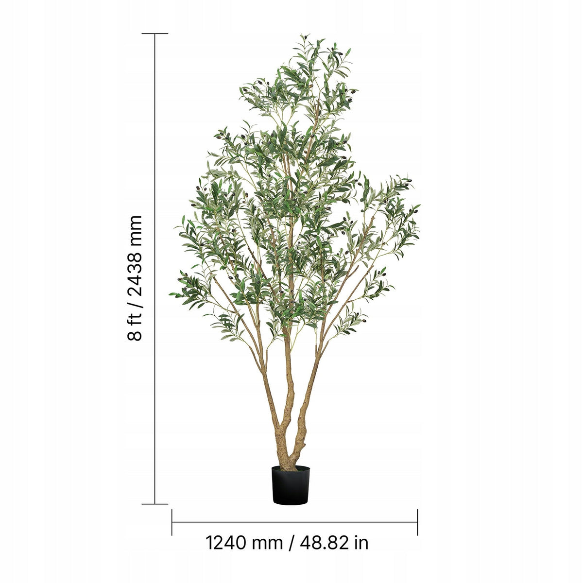 VEVOR ARTIFICIAL OLIVE TREE 240CM WITH BLACK POT REALISTIC LEAVES