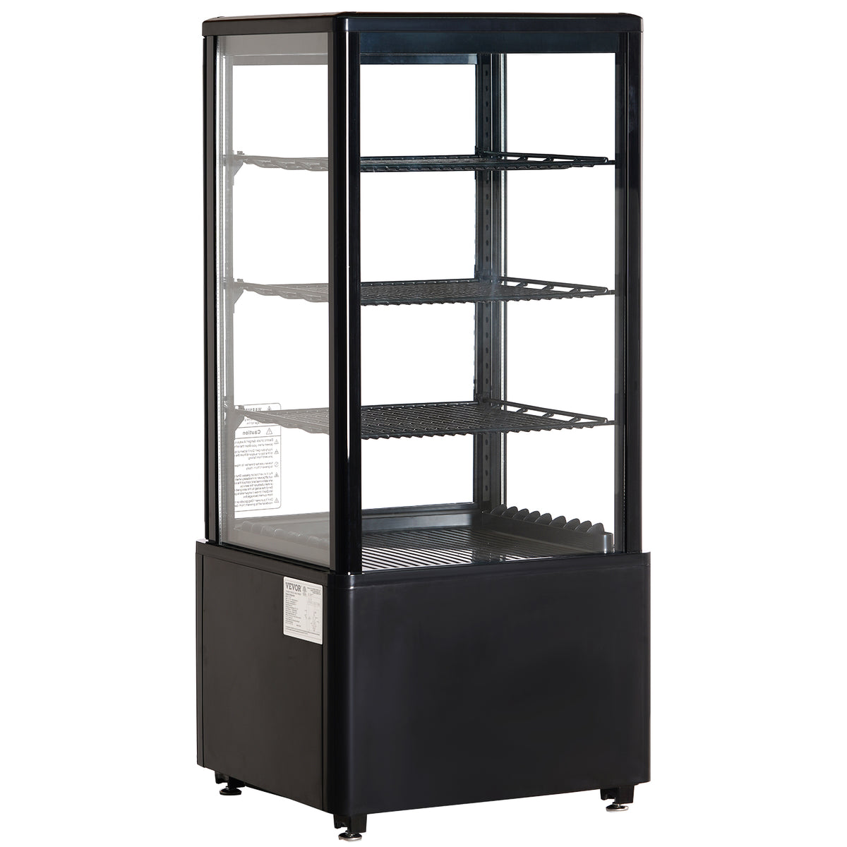 VEVOR 85L COUNTERTOP REFRIGERATED DISPLAY CASE 3 SHELVES TURBO COOLING LED