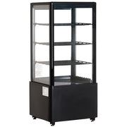 VEVOR 85L COUNTERTOP REFRIGERATED DISPLAY CASE 3 SHELVES TURBO COOLING LED