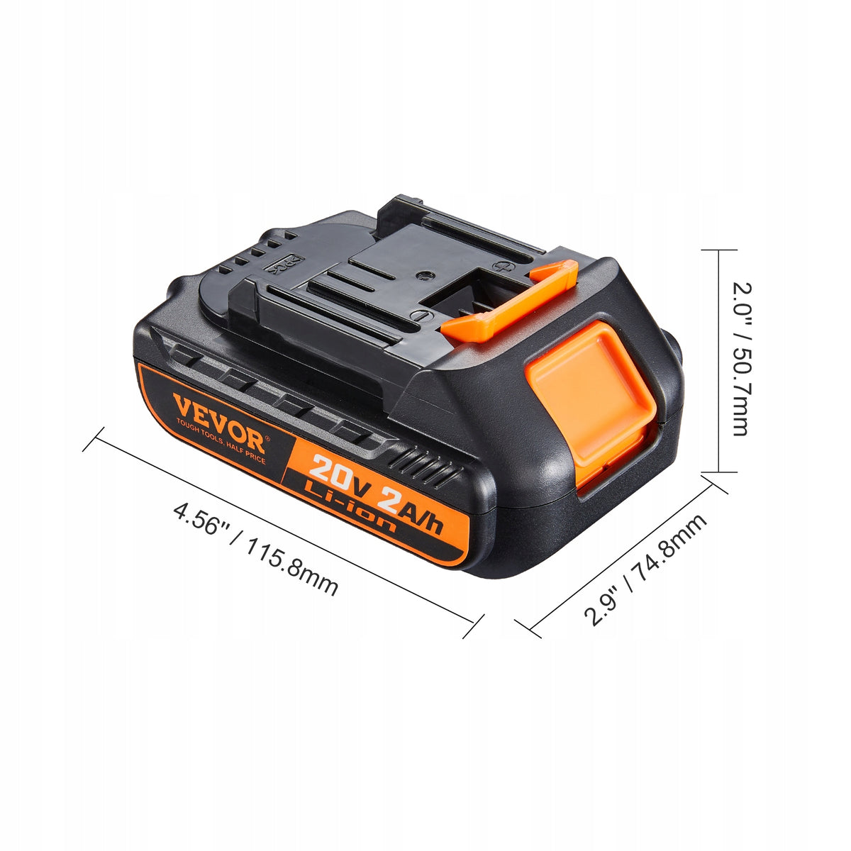 VEVOR 20V 2000MAH LITHIUM BATTERY 20A HIGH CURRENT FOR POWER TOOLS