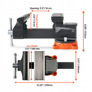 VEVOR BENCH VISE 203MM JAWS 360 ROTATING BASE HEAVY DUTY