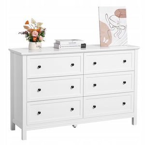 SOLID CHEST OF DRAWERS VEVOR 6 DRAWERS WOODEN WHITE LARGE CAPACITY PREMIUM