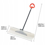 VEVOR 91.5CM SNOW SHOVEL STRONG ERGONOMIC WITH METAL EDGE HDPE