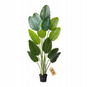 VEVOR ARTIFICIAL BIRD OF PARADISE 1.8M TALL STRONG TROPICAL PLANT WITH POT