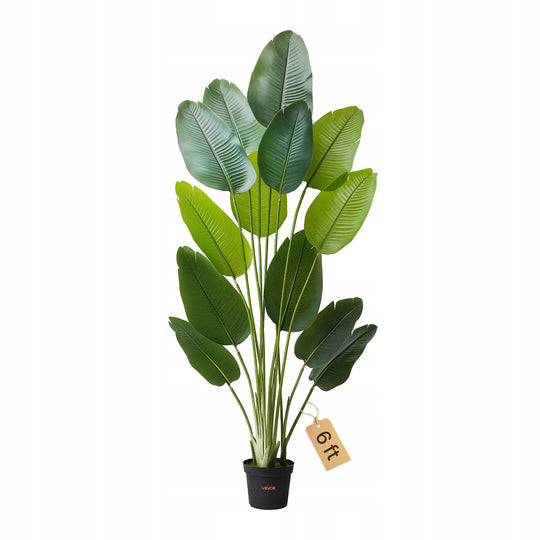 VEVOR ARTIFICIAL BIRD OF PARADISE 1.8M TALL STRONG TROPICAL PLANT WITH POT