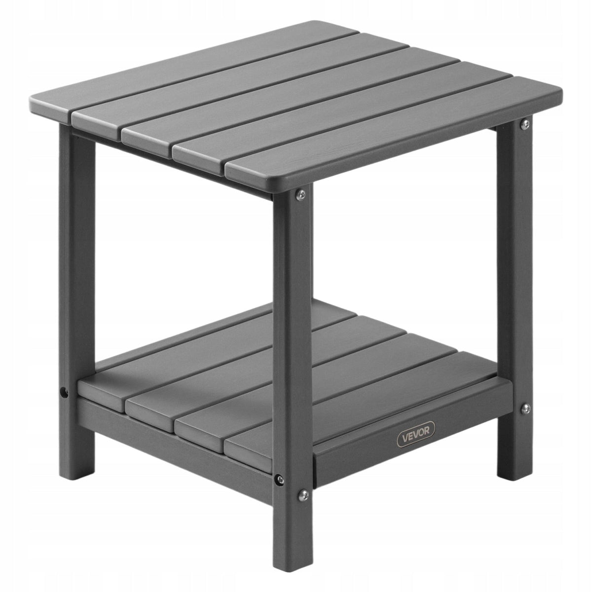 VEVOR HDPE Outdoor Side Table 45x38x44 cm Sturdy Grey