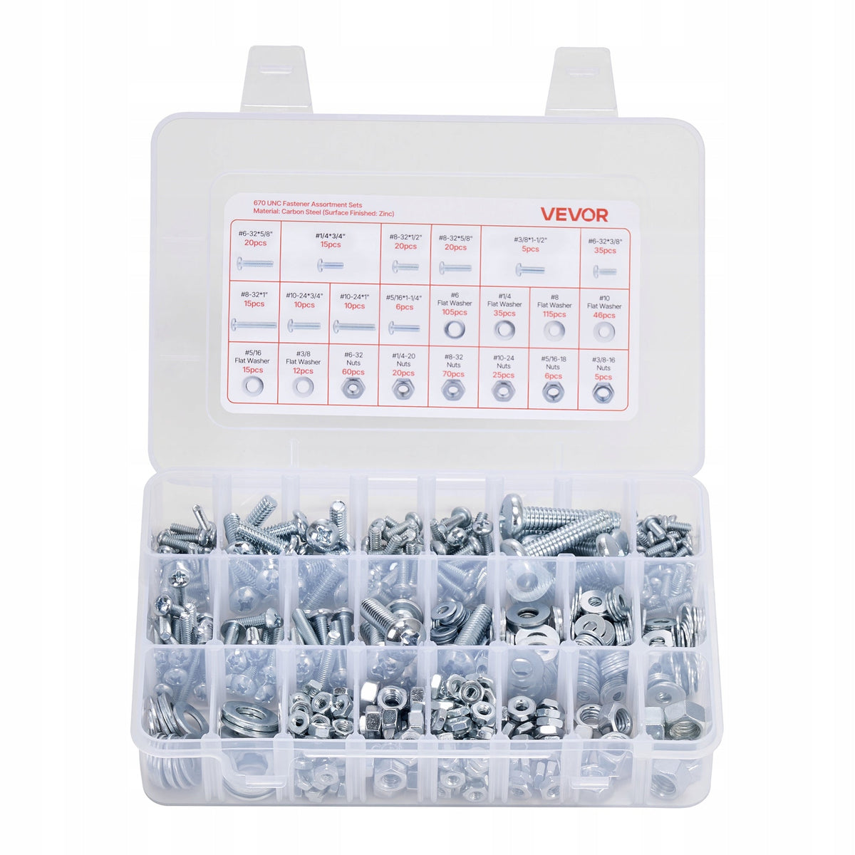 VEVOR 2250PCS SCREW AND NUT SET STRONG ALLOY STEEL METRIC