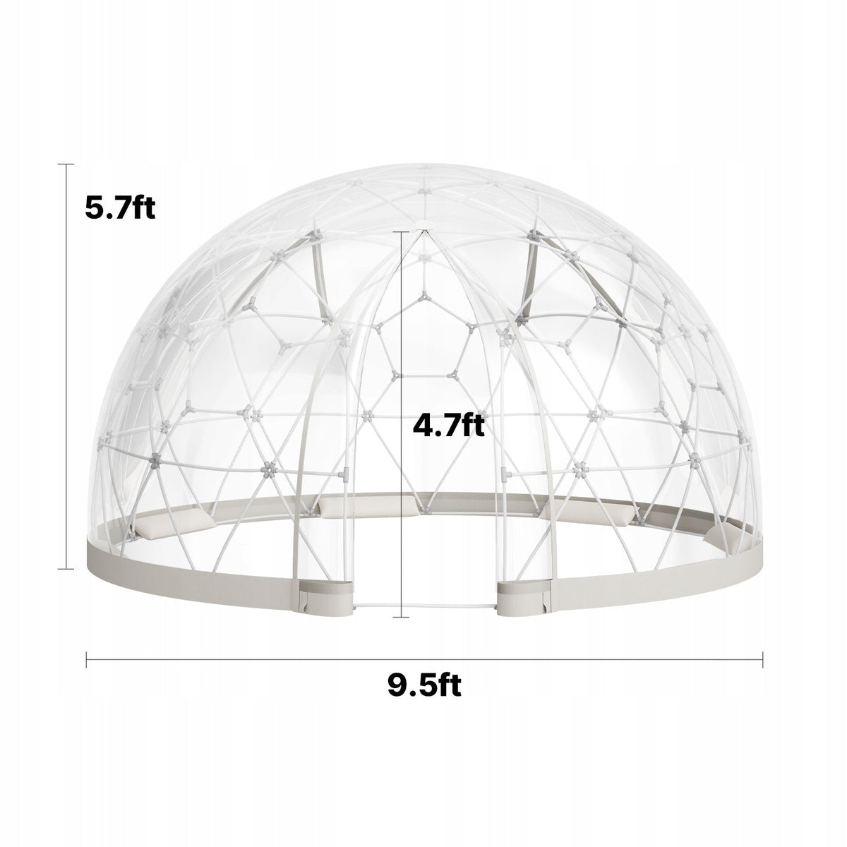 VEVOR GARDEN DOME TENT TRANSPARENT 2.9X1.7M FOR 2-4 PEOPLE STRONG