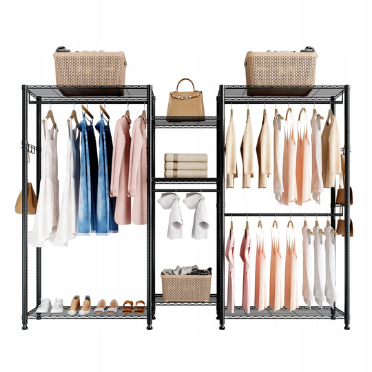 VEVOR CLOTHES RACK ADJUSTABLE 4 RODS STRONG STEEL 385.5 KG