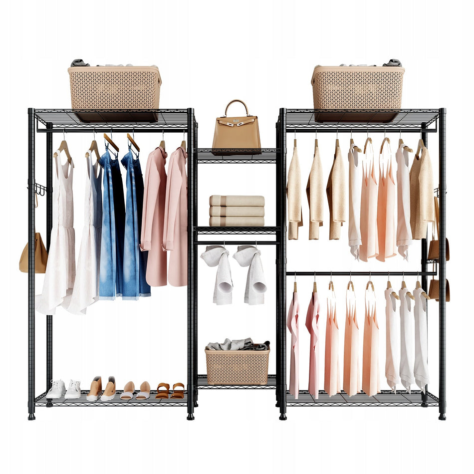 VEVOR CLOTHES RACK ADJUSTABLE 4 RODS STRONG STEEL 385.5 KG