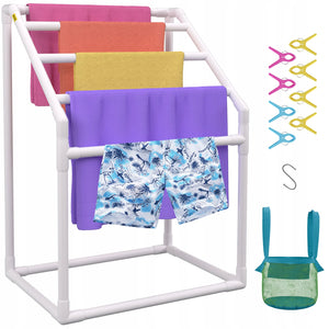 VEVOR 5-BAR TOWEL RACK FREESTANDING PVC FOR POOL SPA 94X60