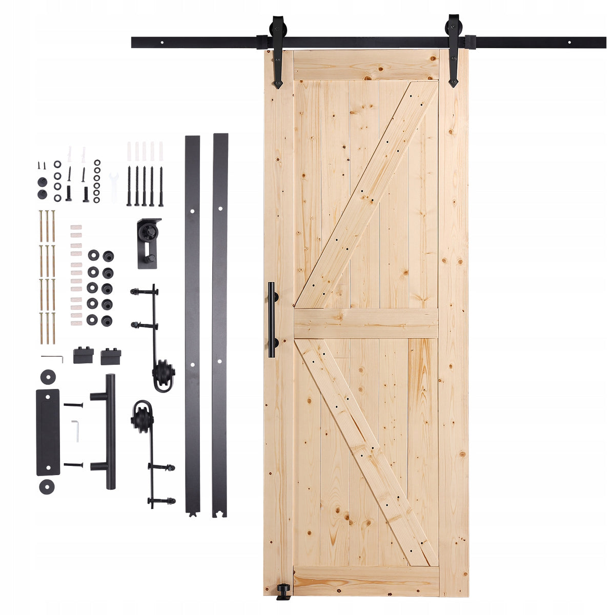 VEVOR 762X2133MM WOODEN SLIDING DOOR HARDWARE KIT PROFESSIONAL