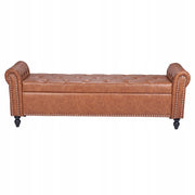 VEVOR PU LEATHER OTTOMAN BENCH WITH WOODEN LEGS 460X1660X560 MM STRONG