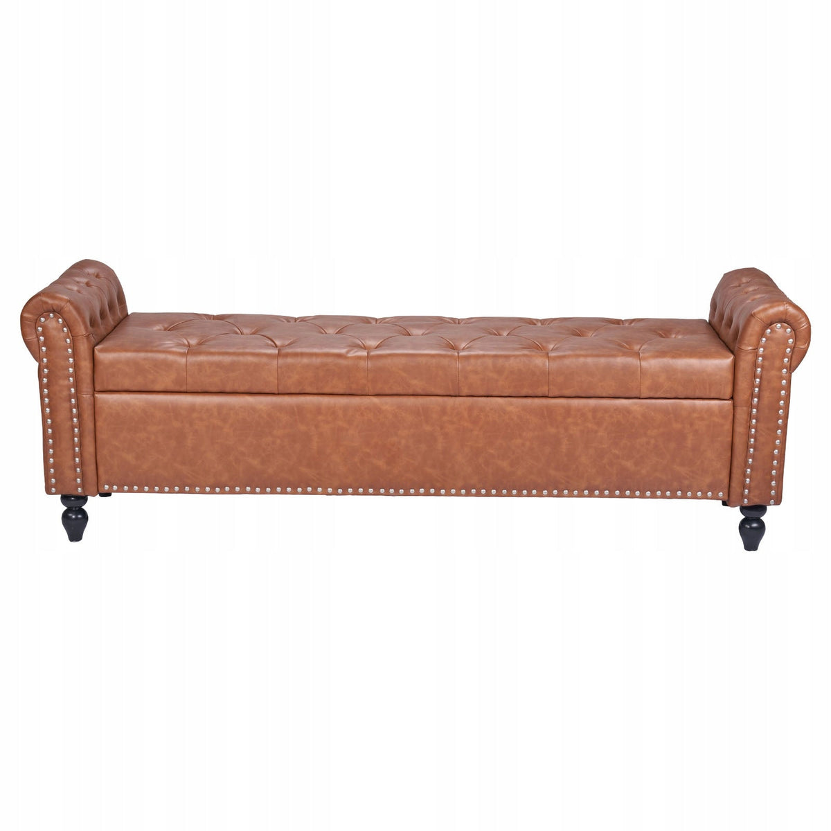 VEVOR PU LEATHER OTTOMAN BENCH WITH WOODEN LEGS 460X1660X560 MM STRONG