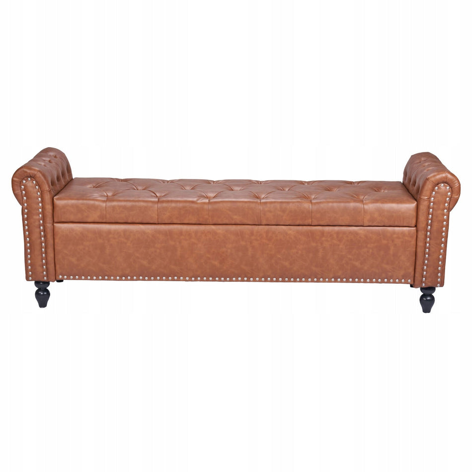 VEVOR PU LEATHER OTTOMAN BENCH WITH WOODEN LEGS 460X1660X560 MM STRONG