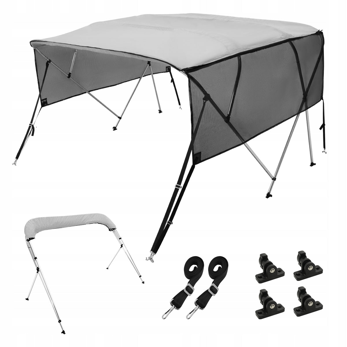 VEVOR BIMINI TOP BOAT COVER 4 ARCHES 216-228 CM STURDY LIGHTWEIGHT
