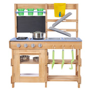 VEVOR PREMIUM WOODEN PLAY KITCHEN WITH STOVE AND ACCESSORIES FOR