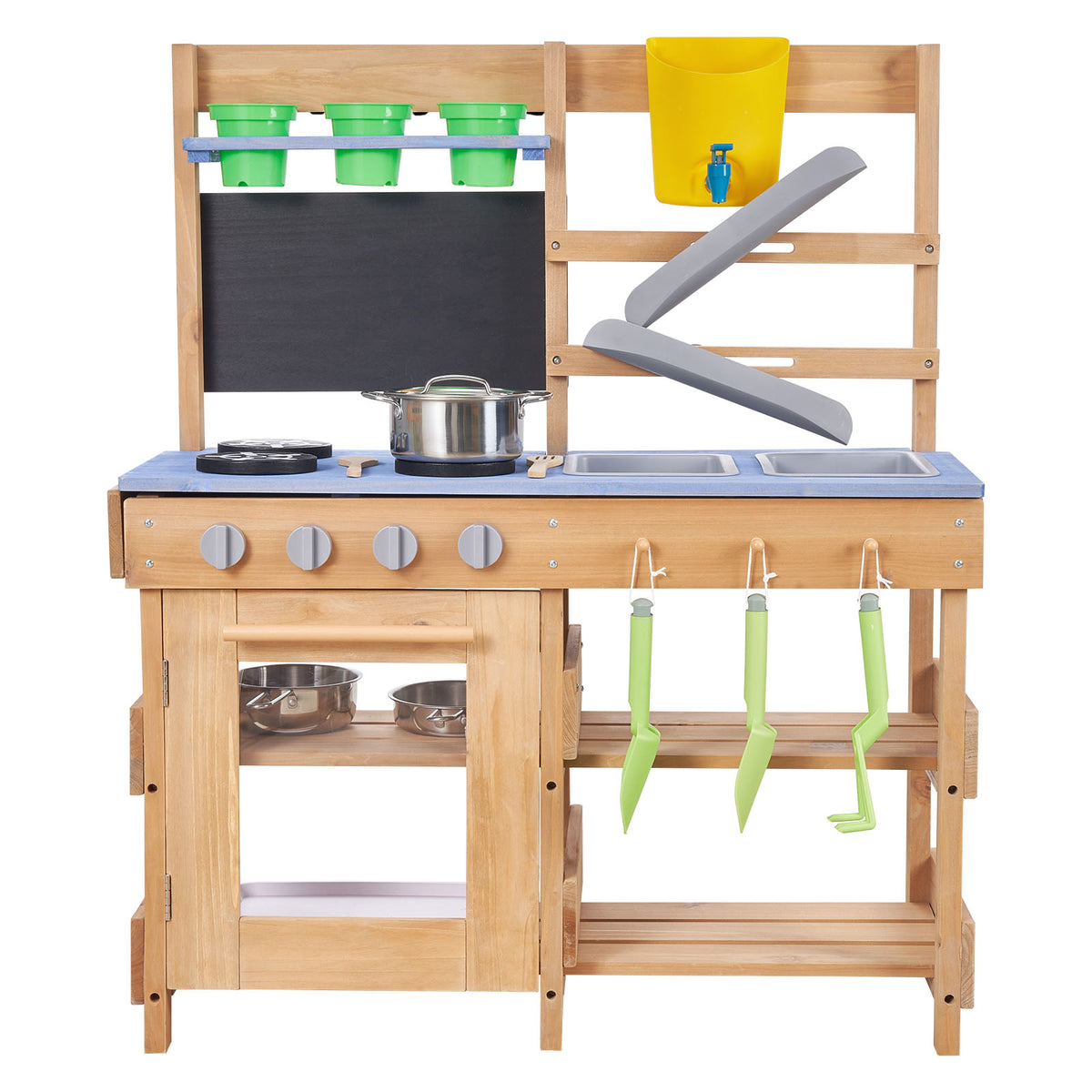 VEVOR PREMIUM WOODEN PLAY KITCHEN WITH STOVE AND ACCESSORIES FOR