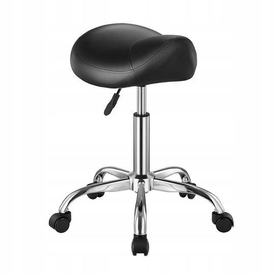 VEVOR SADDLE STOOL SWIVEL ADJUSTABLE 204KG HEAVY DUTY BLACK PREMIUM
