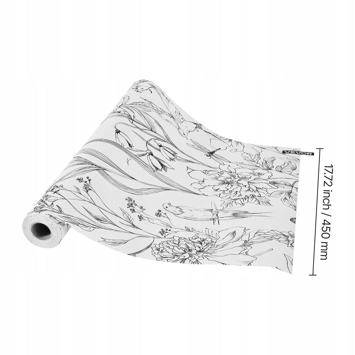 VEVOR SELF-ADHESIVE WALLPAPER 45CM X 10M WHITE WATERPROOF VINYL FILM