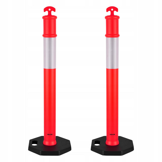 VEVOR Traffic Barrier Posts 2 PCS 114 CM with Weighted Base