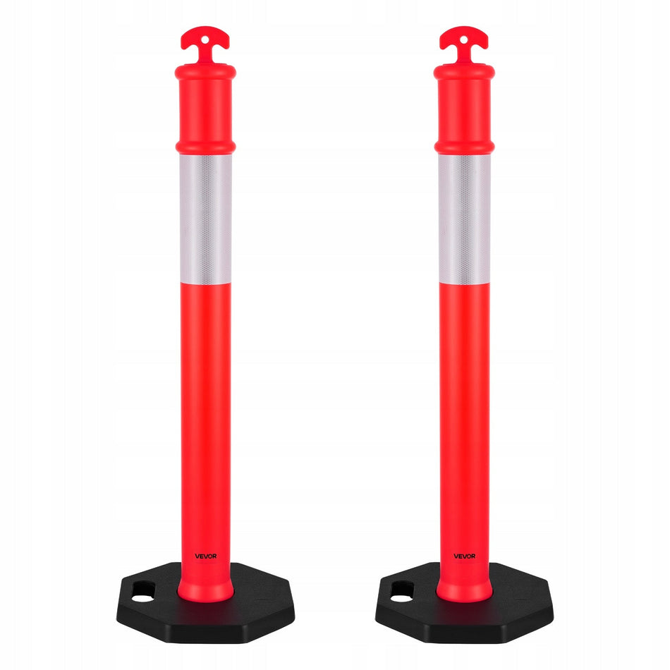 VEVOR Traffic Barrier Posts 2 PCS 114 CM with Weighted Base
