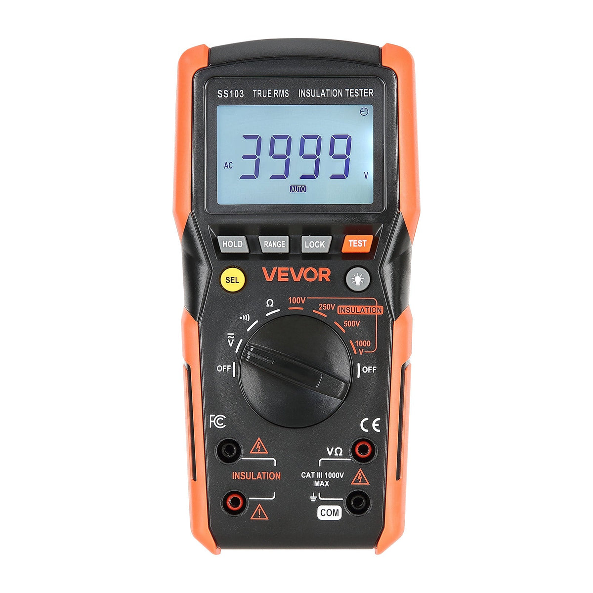 VEVOR DIGITAL MULTIMETER 4000 COUNTS TRMS VOLTMETER OHMMETER TESTER
