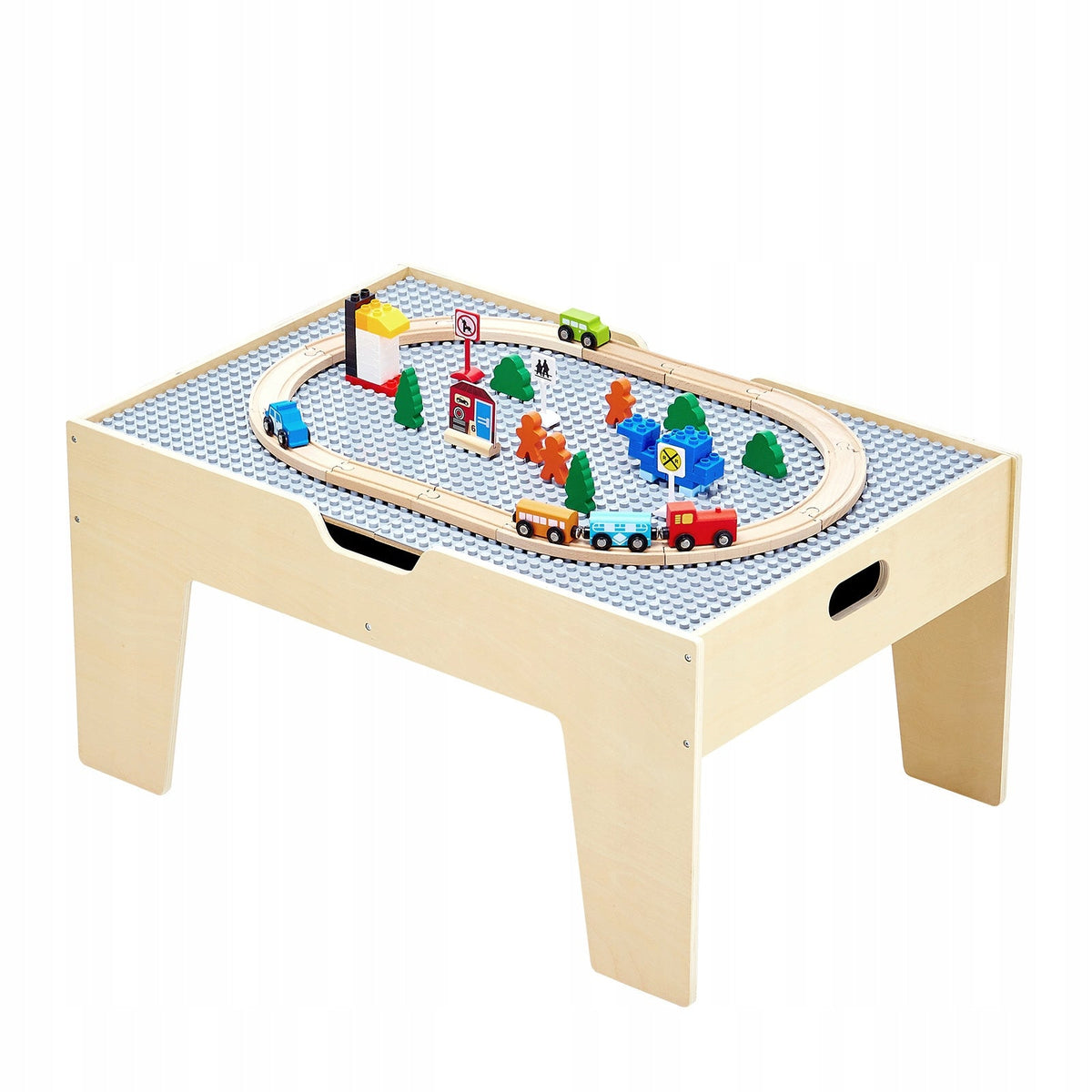 VEVOR ACTIVITY TABLE WITH 290 BLOCKS AND 30-PIECE WOODEN SET