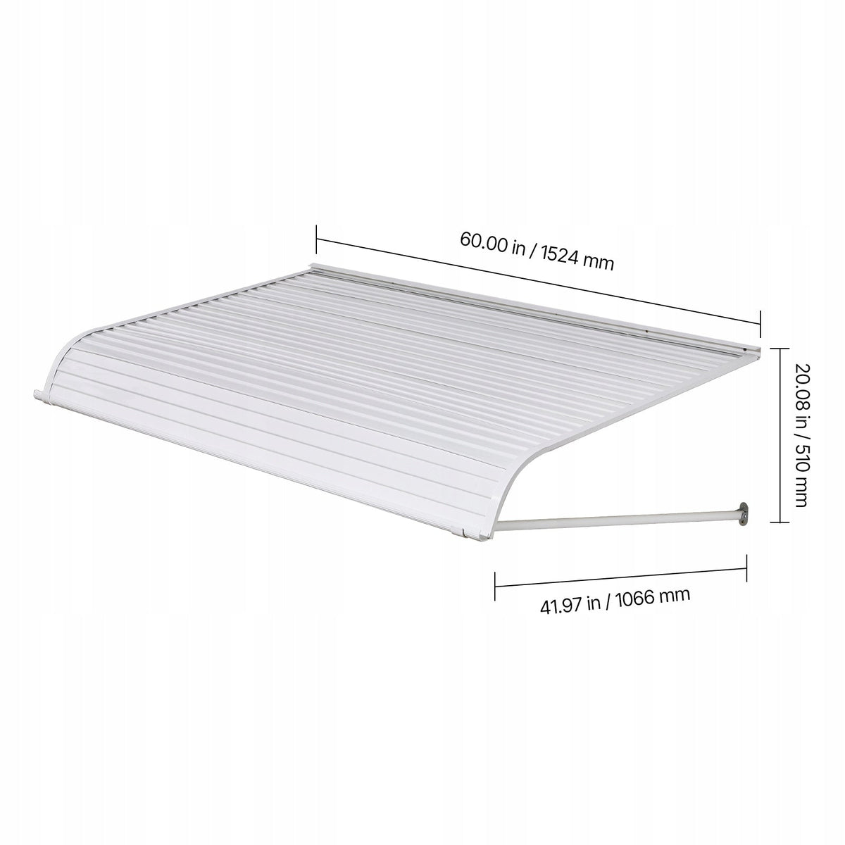 VEVOR WINDOW AWNING 1524X1066MM ALUMINUM DOOR CANOPY STRONG LIGHTWEIGHT