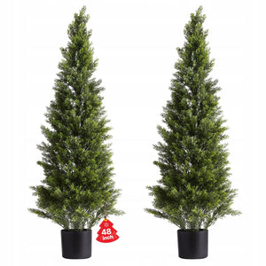 VEVOR ARTIFICIAL CEDAR TOPUARY TREES 2PCS 1219MM STRONG AND REALISTIC