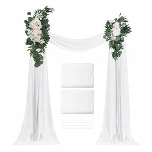 VEVOR Wedding Arch Flowers Kit White Silk Flower Drapes 4 PCS