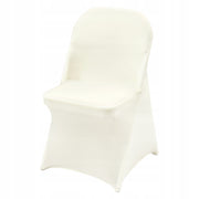 VEVOR FOLDING CHAIR COVERS 50PCS ELASTIC SPANDEX OFF-WHITE