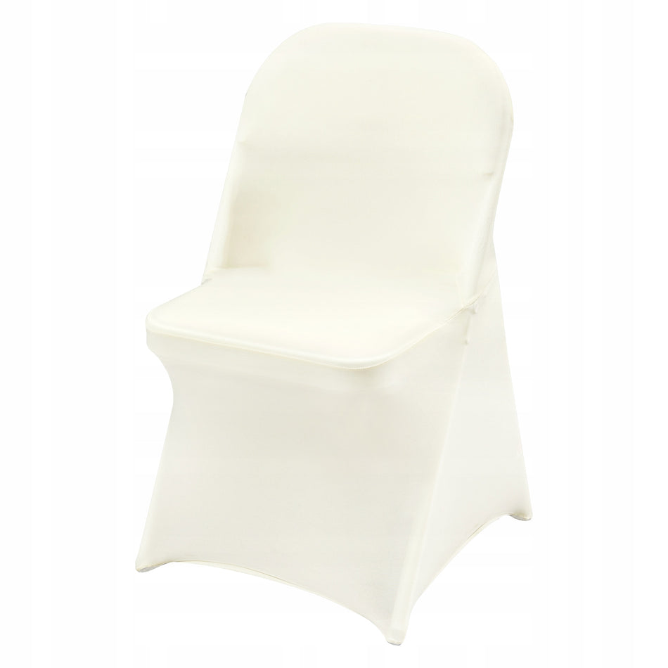 VEVOR FOLDING CHAIR COVERS 50PCS ELASTIC SPANDEX OFF-WHITE